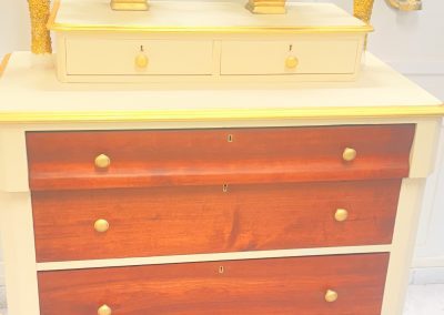 Restored vintage dresser with layered finish styled by Walkwood Furniture
