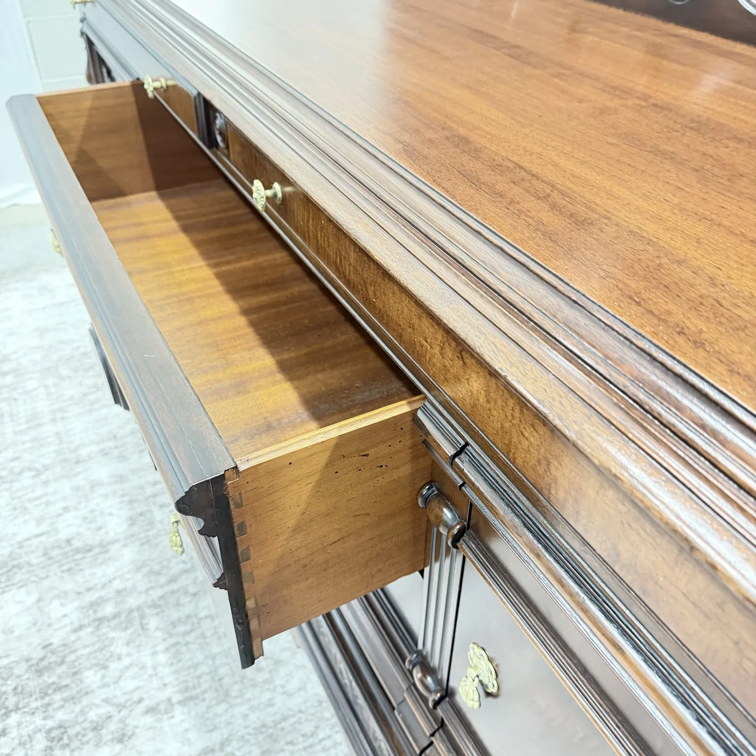 Rockford buffet open drawer with matching fabric lining
